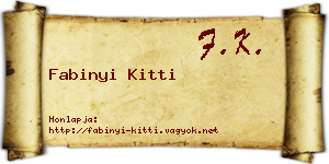 Fabinyi Kitti névjegykártya
